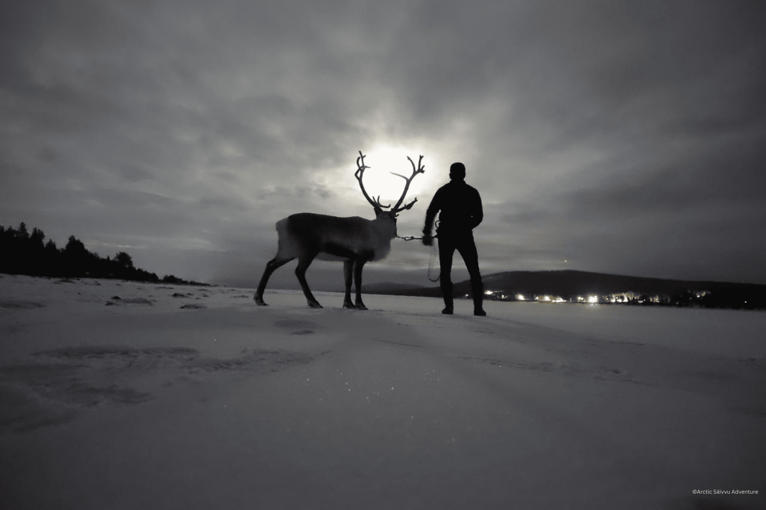 Arctic Sáivvu Adventure - Sami northern Lights tour​ Lavvu tent Reindeer